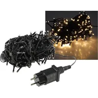 ChiliTec LED Lichterkette Außen 20 m Schwarz warmweiß