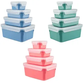 Emsa Clip & Close rechteckig koralle 0,2 l 4-teiliges Set