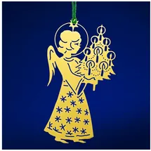 SIKORA BS-MS Traditionelle Christbaumschmuck Weihnachtsbaum Anhänger aus Messing - 28 Modelle wählbar, BS-MS:No.16 Christkind mit Tannenbaum H ca 6.9 cm