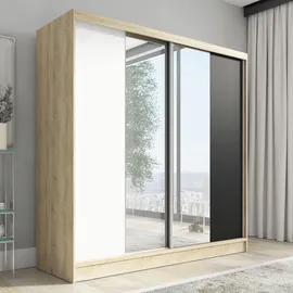 A&J MöbelLand Schwebetürenschrank SOLO 200 x 215 x 59,5 cm Weiß