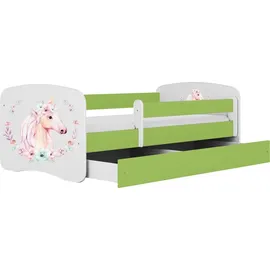 raumhirsch furniture Kinderbett mit Motiv Pferd 80 x 180 cm Holzwerkstoff grün