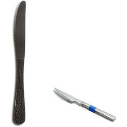 Comas 2 Tafelmesser   Model Luna 18% 1,8Mm. Satin Black X 6 Stück