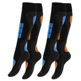 STARK SOUL® Kniestrümpfe 2-Paar blau/orange 35-38