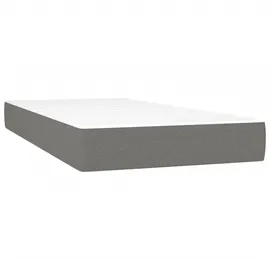 vidaXL Boxspringbett mit Matratze & LED Dunkelgrau 100x200 cm Stoff