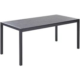 Beliani Vernio Gartentisch 180 x 90 x 76 cm Schwarz