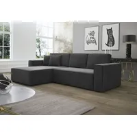 Fun Möbel Ecksofa Schlafsofa Sofa CONOR Stoff Kronos Steel Morengo Ottomane Links