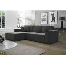 Fun Möbel Ecksofa Schlafsofa Sofa CONOR Stoff Kronos Steel Morengo Ottomane Links