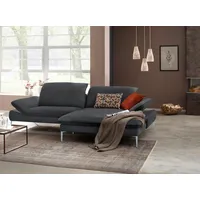 W.Schillig Ecksofa »enjoy&MORE«, mit Sitztiefenverstellung, Füße silber matt, Breite 294 cm schwarz