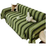 Refttenw Sofahusse Stretch-Sofabezug Jacquard Sofaüberwurf Rutschfest Abwaschbar grün