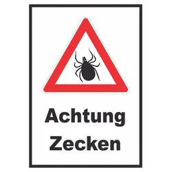 Achtung Zecken Schild A6 (105x148mm)