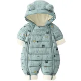 DorkasDE Baby Strampler Schneeanzug Junge Mädchen Overall Jumpsuit Winter Babykleidung mit Kapuze - Größe 90 (9-12 Monate)