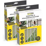EasyMaxx Fliegengitter für Fenster mit Pollenschutz & Magic Click | Moskitonetz zuschneidbar für alle Fenster bis 150x130cm | Einfache Montage mit 12 Magneten - kein Bohren oder Schrauben [2 Stück]