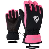 Ziener Kinder Larino Ski-Handschuhe/Wintersport | Gore-Tex, wasserdicht, Lange Stulpe, Black.pink Dahlia, 7,5