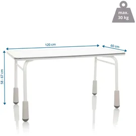 HJH Office Kinderschreibtisch Kid Gro T 120 x 58-67 x 60 cm Holzwerkstoff grau