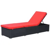 furnicato Sonnenliege 195 x 60 x 31 cm Schwarz/Rot