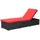 furnicato Sonnenliege 195 x 60 x 31 cm Schwarz/Rot