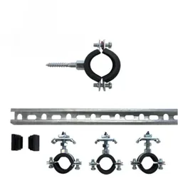 Wandhalterungen - fertige Sets für Verteiler mit Kugelhähnen und Ventilverteiler 1" (Wandhalterungen fertige Sets: Für 1 - 2 Ventile / 1x Schallschutzschelle, verzinkt 1" (32 -35 mm) M8 mit Stockschraube M8 x 50 mm)