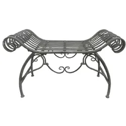 Lex Sitzbank Eisenbank Gartenbank Metallbank Gartenmöbel Antik Design Deko grau : Grau