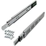 SO-TECH® Auszug Vollauszüge KV-45-H45-SC-MS Traglast 45 kg, Soft Close, Länge 650 mm, 1 Paar inkl. Schraubenset silberfarben