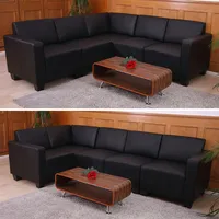 Mendler Modular Sofa-System Couch-Garnitur Lyon 5, Kunstleder ~ schwarz