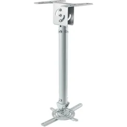 Manhattan Universal Deckenhalterung für Beamer, Stange neig-, schwenk- und höhenverstellbar, für Beamer bis zu 20 kg, Aluminium, silber