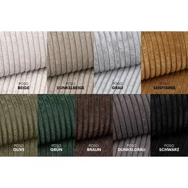 kaiser möbel Ecksofa mit schlaffunktion und bettkasten, Sofa U-form, Couch U-form BEST Cord Schwarz