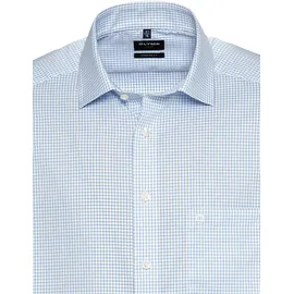 Olymp Langarmhemd kariert Blau 48