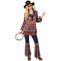 Orlob Hippie-Kostüm 70er Jahre Verleidung für Damen 34 / 36 - 34 / 36