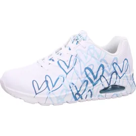 SKECHERS UNO Spread The Love Damen Weite M Weiß/Blau/Türkis 37