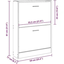 vidaXL Schuhschrank 59 x 17 x 81 cm weiß