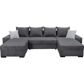 Collection AB Wohnlandschaft COLLECTION AB "Josy XL U-Form, B: 313 cm in Cord, Cord-Mix", grau (anthrazit), B:313cm H:84cm T:161cm, 100% Polyester, Sofas, Wohnlandschaft, Bettfunktion, Bettkasten & 2 Zierkissen, Federkern, Topseller