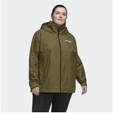 adidas Terrex Multi Rain.Rdy Two-Layer Rain Jacket (Plus Size), focus olive HF8712,