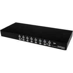 StarTech.com 16 Port 1HE USB VGA KVM Switch mit OSD zur Rack-Montage inkl. Kabeln KVM-Switch