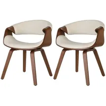 CLP 2er Set Esszimmerstuhl Foley Mit Kunstleder- Oder Stoffbezug I Küchenstuhl Mit Armlehne Und Holzgestell