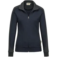 Hakro Damen Sweatjacke Contrast Mikralinar® tinte/anthrazit, 4XL