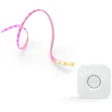 Philips Hue LED-Streifen Flux Gradient LED-Streifen 3m + Hue Bridge, RGBWWIC, steuerbar per App, farbfähig, Smart Home Zentrale, Matter weiß