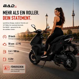 Burnout BAD s 50 ccm 3,0 PS 25 km/h Mattschwarz