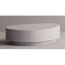 Casa Padrino Luxus Beton Couchtisch Weiß 142 cm - Wohnzimmer & Garten Möbel
