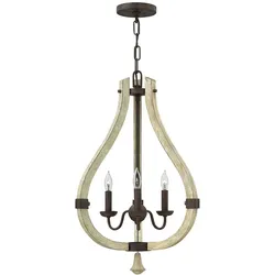 Licht-Erlebnisse Kronleuchter ESITEESH Rostbraun Natur 3x E14 max. 60W LE51197