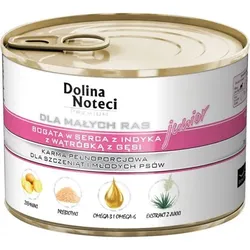 Dolina Noteci PREMIUM für Hunde kleiner Rassen JUNIOR reich an Putenherzen mit Gänseleber 24x185 g