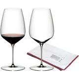 Riedel VELOCE Cabernet / Merlot Weinglas 2er Set + Poliertuch