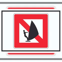 HB-Druck Windsurfen verboten Segelsurfen verboten Symbol A0 (841x1189mm)