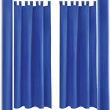BestLivings 2er Set Dekoschal EllenSchlaufe mit Raffhalter & Haken 140 x 225 cm blau