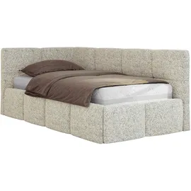 MKS JUGENDBETT ARVO 90/200 - Beige Strukture - Foam-Matratze - Links Seite