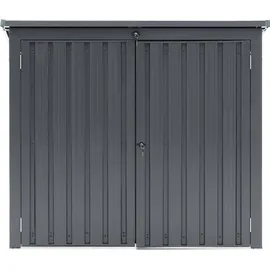 Uniprodo Mülltonnenbox Metall 104 x 288,5 cm schwarz