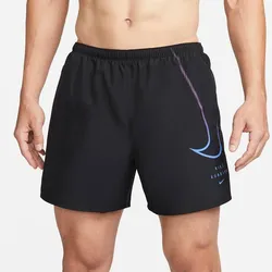 NIKE Herren Run Division Challenger Shorts, BLACK/MEDIUM BLUE, S