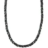 König Design Kette ohne Anhänger, Königskette Herrenkette Männer Kette Halskette Edelstahl - 6 mm schwarz