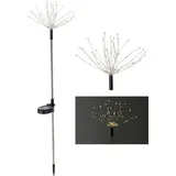 Spetebo Solarleuchte Kunststoff 80 cm 75 LED inkl. Dämmerungssensor schwarz