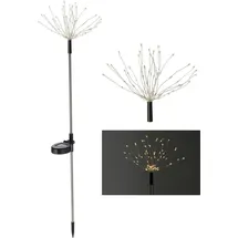 Spetebo Solarleuchte Kunststoff 80 cm 75 LED inkl. Dämmerungssensor schwarz