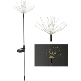 Spetebo Solarleuchte Kunststoff 80 cm 75 LED inkl. Dämmerungssensor schwarz